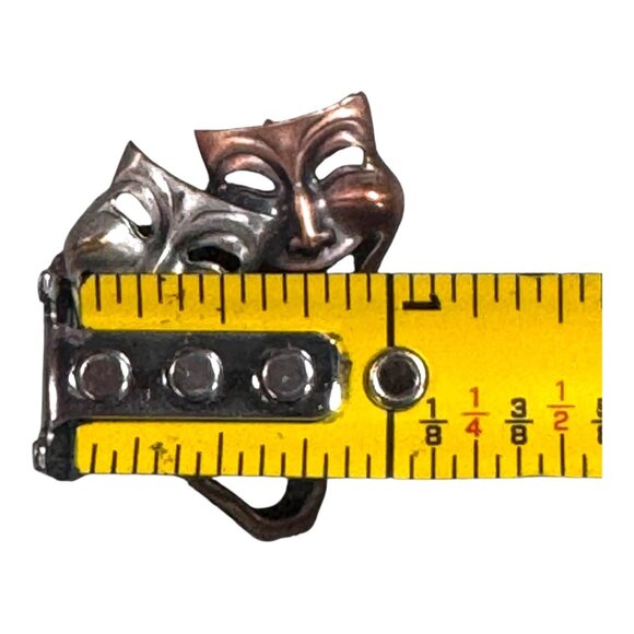 Vintage K & T Theater Mask Brooch Pin Comedy Tragedy Face Masks Drama Gift - Picture 4 of 6